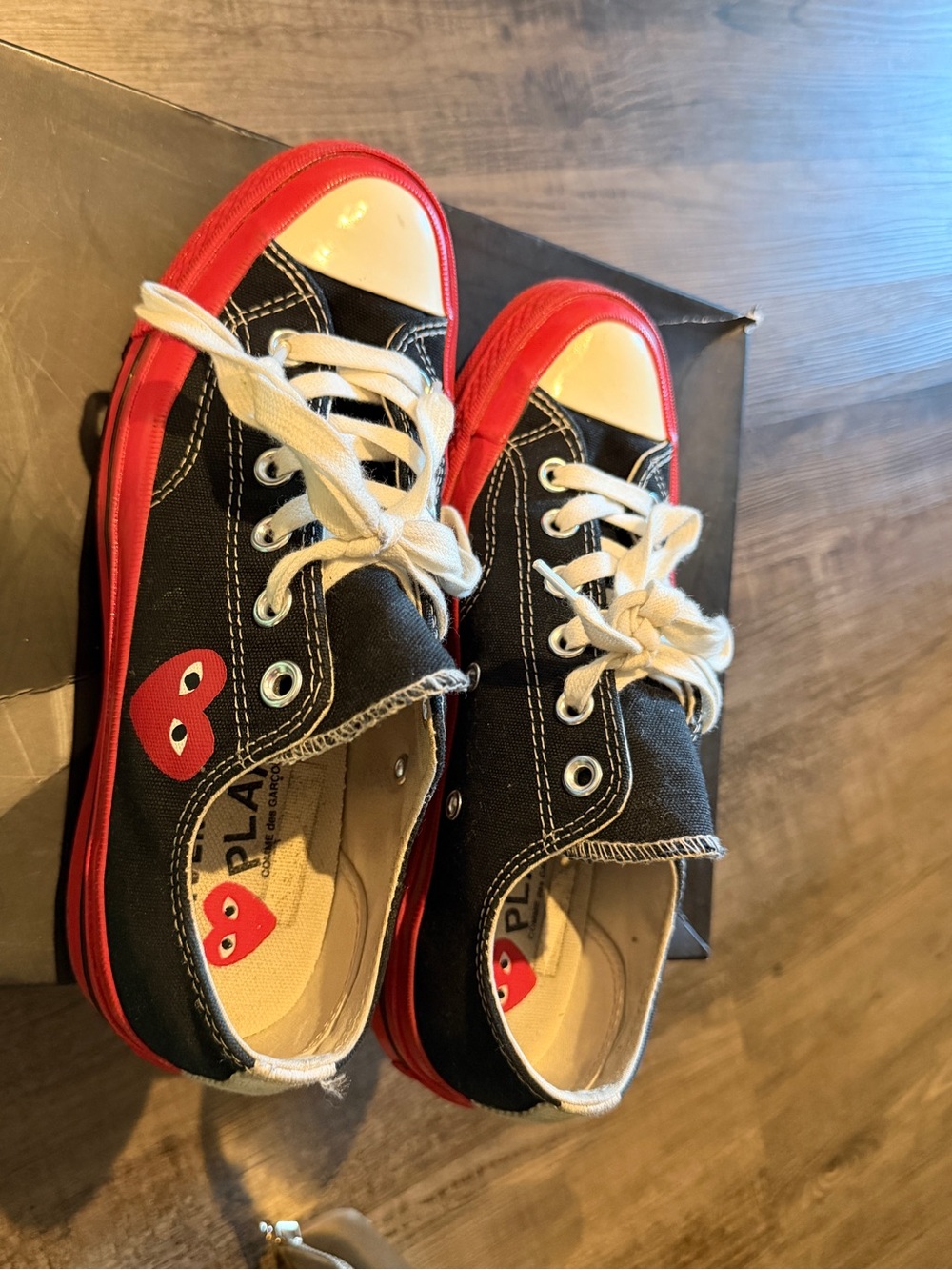 Black & Red Heart Canvas Sneakers - PLAY Style